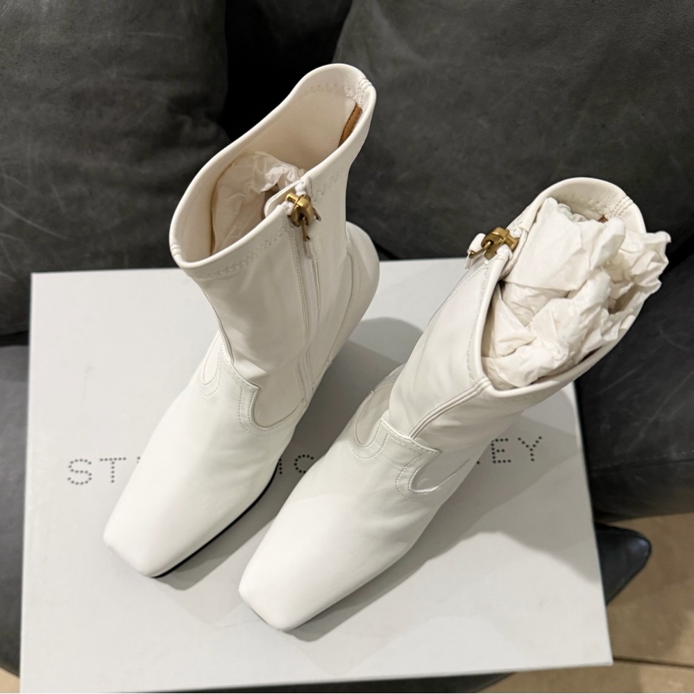 Stella McCartney Ivory Ankle Booties